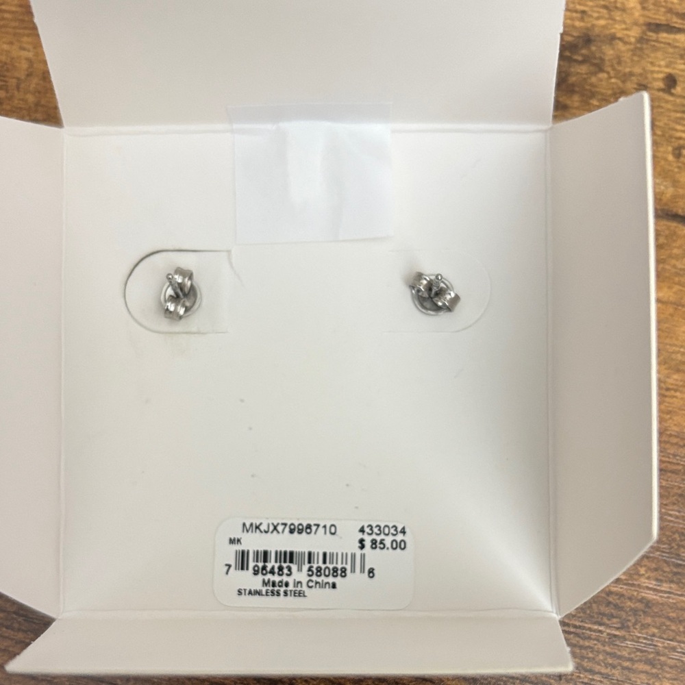 Michael Kors Black and Gold Logo Earrings - Picture 2 of 3
